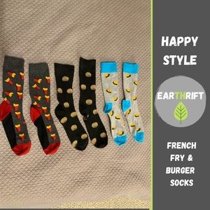 🍟🍔Happy Style French Fry & Burger Socks🍔🍟